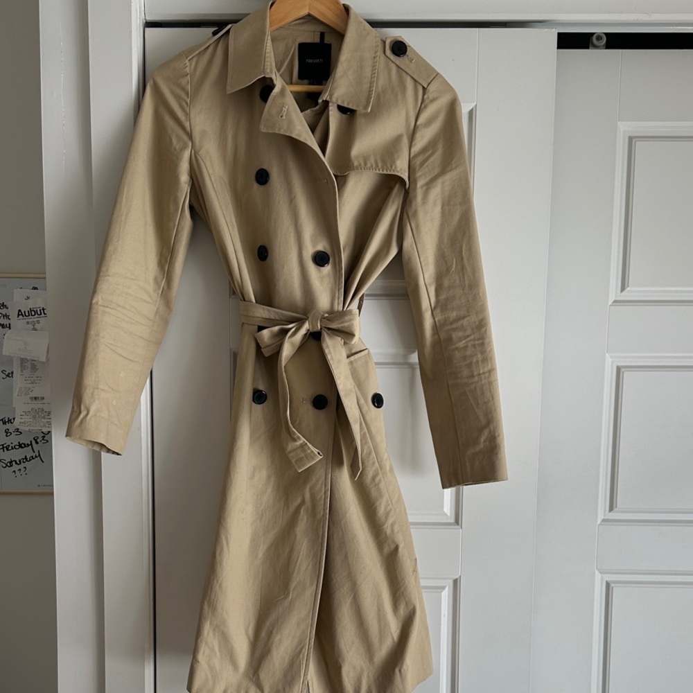Forever 21 Beige Double-Breasted Trench Coat
